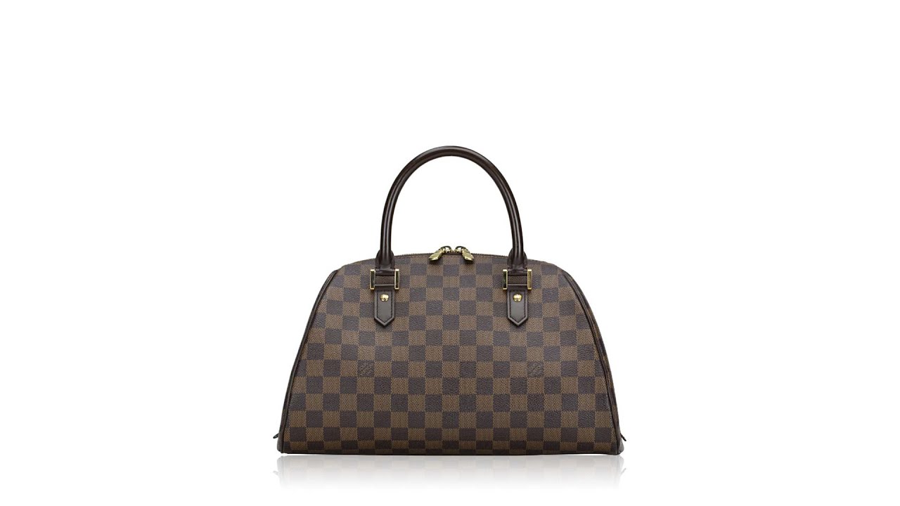 LOUIS VUITTON Damier Ebene Ribera MM Brown Satchel Bag