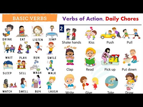 Lets learn daily action verbs for school kids for toddlers for children ...
