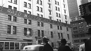 People gather outside Times Square to get the war news. HD Stock Footage