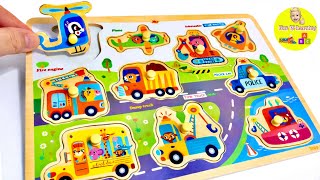 Vehicles for Toddlers | Police car, Fire Truck, Airplane | Learn Cars and Trucks w/ Activity Puzzle screenshot 4