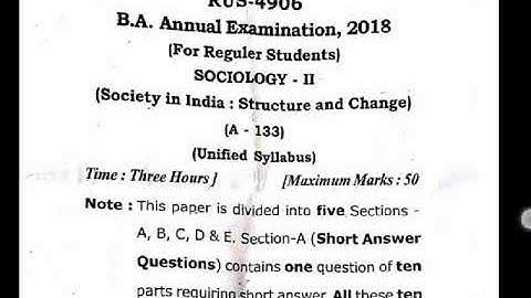 BA SOCIOLOGY-2 CCS 1ST YEAR