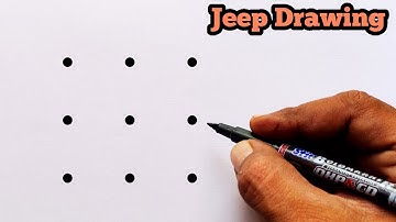 Jeep जीप Drawing चित्र From डॉट्स 9 Dots से आसानी से बनाना सिखे