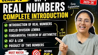 Class 10 Maths Chapter 1 Real Numbers Full Chapter  | Euclid Division Lemma + HCF LCM | CBSE 2025-26