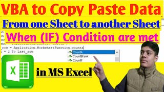 VBA to Copy Paste Data from one Sheet to another Sheet When (IF) Condition are met.