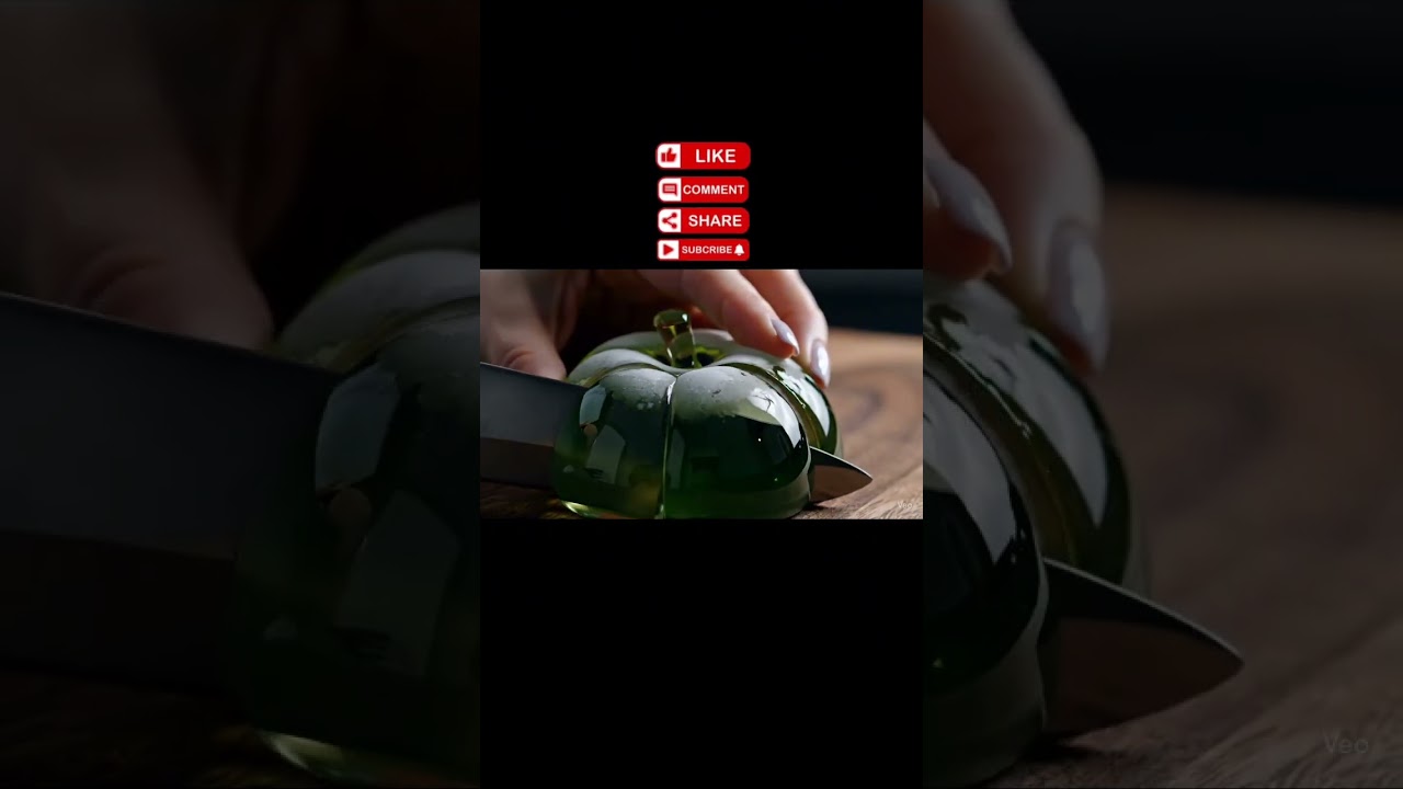 Slicing a Glass Sugar Apple – Hyperrealistic Srikaya ASMR 