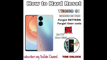 Tecno Camon  19 /19 Pro Hard Reset  without PC Flash unlock forget pattern pin