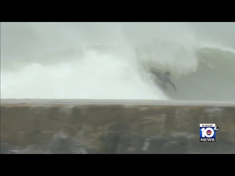 Nicole’s strong waves wallop Haulover, Bal Harbour beaches