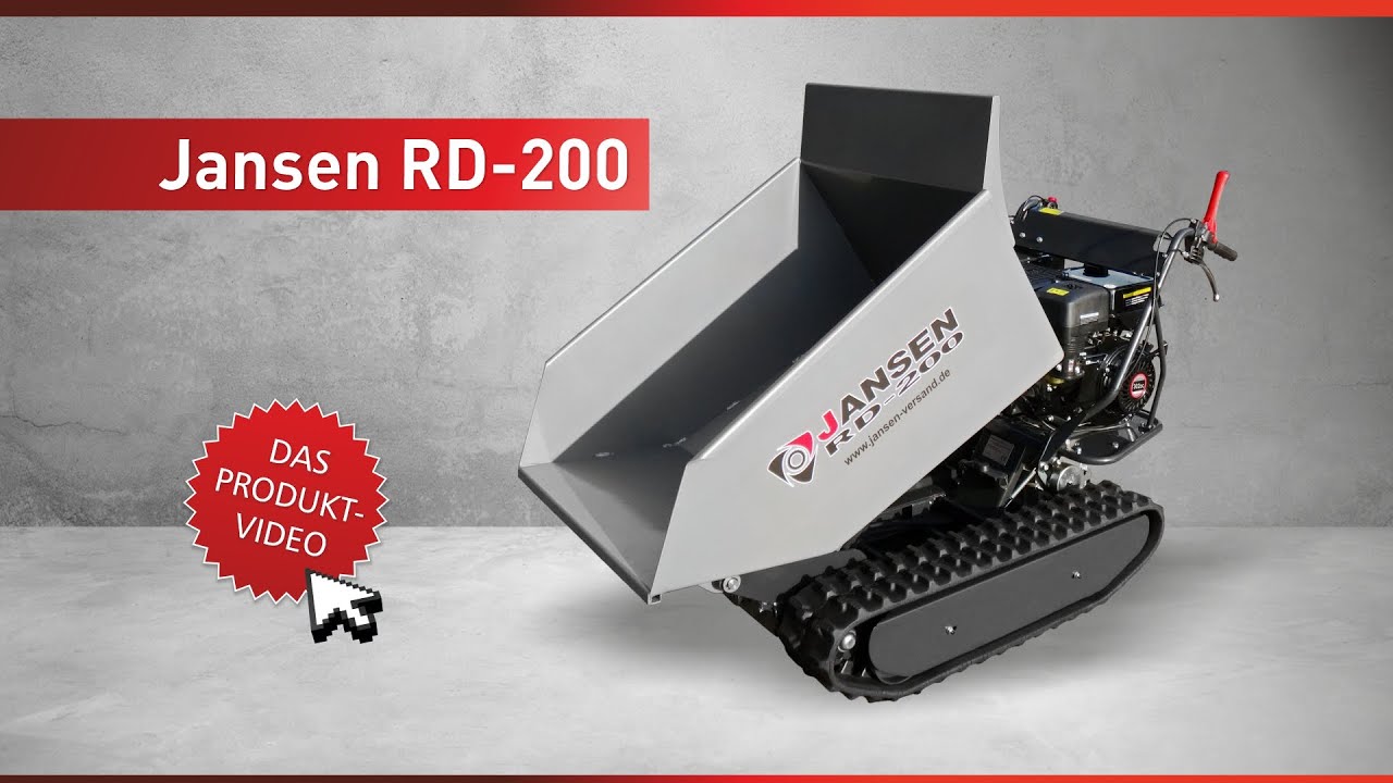 Raupendumper Jansen RD200, hydraulische Mulde, 10PS Benzinmotor YouTube