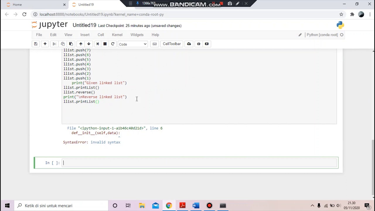 Program Reverse a Linked List dengan bahasa python - YouTube