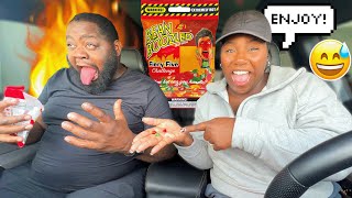 Giving My Husband The WORLD'S HOTTEST JELLY BEAN!! *GETS SUPER HEATED*
