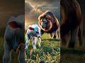 A little cow planted a lion on the green gaund😭 #cow #ai #train #shortvideos