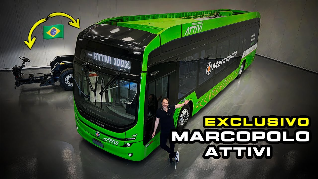 😎MARCOPOLO como você NUNCA VIU: ÚNICO e ORGULHO NACIONAL esse é o Ônibus ATTIVI Integral Elétrico