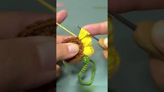 Easy Crochet Puff Sunflower | Beginner step-by-step#crochet #crochetcrosai #diy