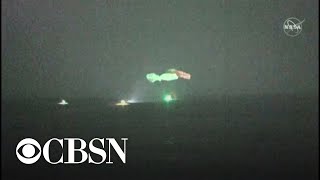 SpaceX conducts rare nighttime water landing of its Crew Dragon astronauts