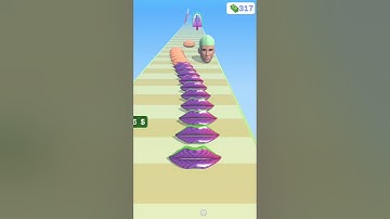 Lips Stack Run 💋 | Fun & Crazy Lip Challenge Game #shorts