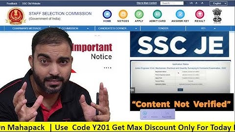 SSC JE 2022 Content not verified ( form accepted or rejected ) ?