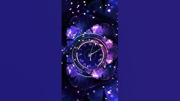 Autumn quiet flower purple simple clock Animated