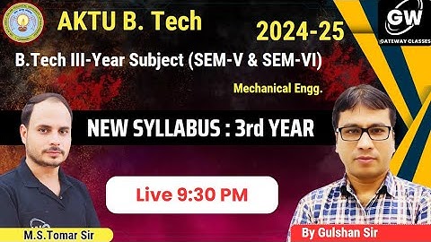 AKTU B.Tech Third Year  NEW SYLLABUS I Mech Engg. I Exam Completed I Congratulations
