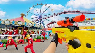 Nerf War | Amusement Park Battle 48 (Nerf First Person Shooter)