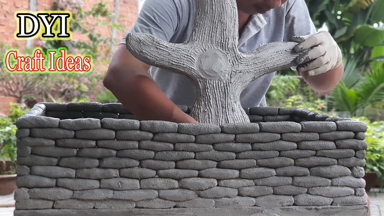 Crafts With Cement - Homemade Goldfish Aquarium Water Fountain New ...