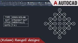 (Kolam) Rangoli design-4  7x1 in Auto cad screenshot 5