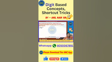 Digit based concept | ‎@AnilNairClasses  #digitproblems #concepts #mathstricks #math