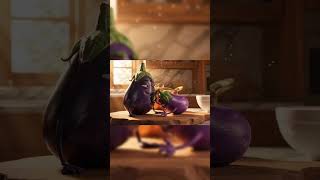 2 Eggplant Apis Me batay kar ray hai #eggplant #cartoon #talking #viralreels #everyone #foryou