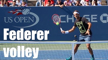 Federer - Volley - Front View - Court Level