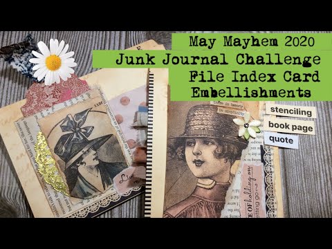 Tutorial: Large File index journal card insert embellishment for Junk Journal