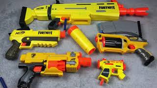 Box of Toys Yellow NERF Blasters Toy Blasters Fortnite