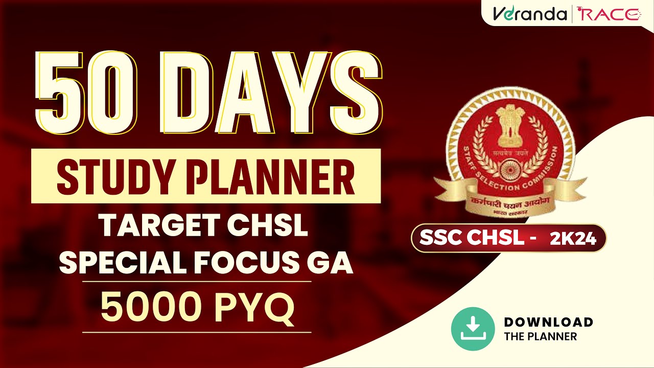 Scs Planner 50 Days Study Planner | SSC CHSL 2024 Special Focus for General ...