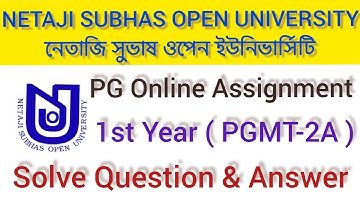 Nsou Pg Assignment Answer | PGMT-2A