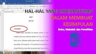 Cara Membuat Kesimpulan dalam Penelitian