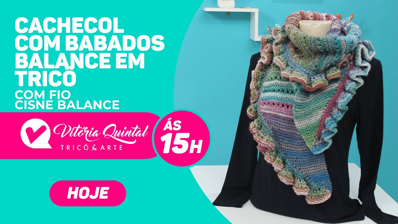 Aprenda a Fazer um Cachecol com Babados Balance em tricô com Cisne Balance #Coatscorrente #Knitting