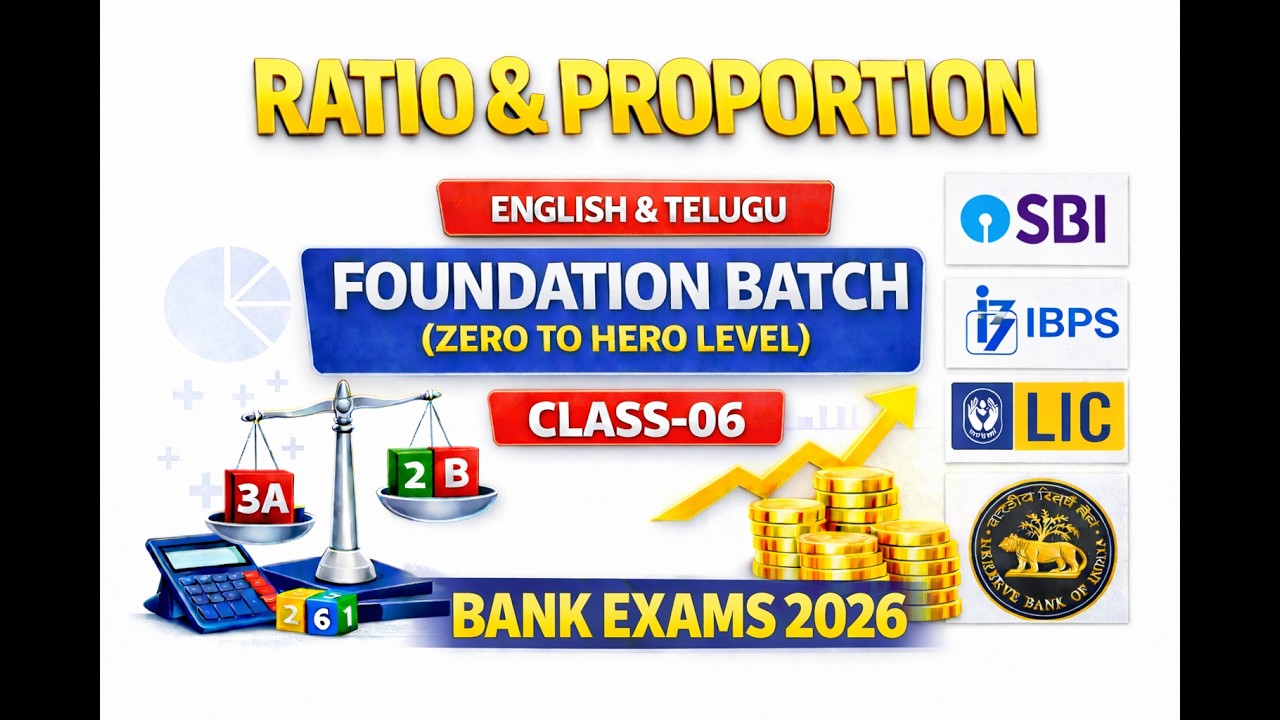 Bank Exams 2026 Quant Class | Ratio and Proportion for Bank Exam | Banking | Telugu | zero to hero |