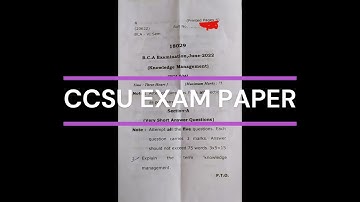 CCSU Exam Paper | Knowledge Management| #CCSUBCAPaper#Knowledge Management