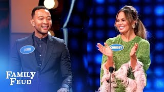 OH MY! Here's how Chrissy Teigen and John Legend met! | Celebrity Family Feud