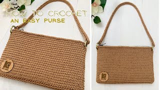 How to crochet a purse for beginners step by step /easy crochet clutch purse