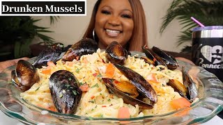 DRUNKEN MUSSELS  PASTA MUKBANG , SEAFOOD MUKBANG 먹방