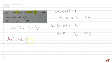 If `sin (alpha+ beta) = 1, sin (alpha -beta)=1/2 , alpha,beta` lies in `[0,pi/2]` then `tan (al...