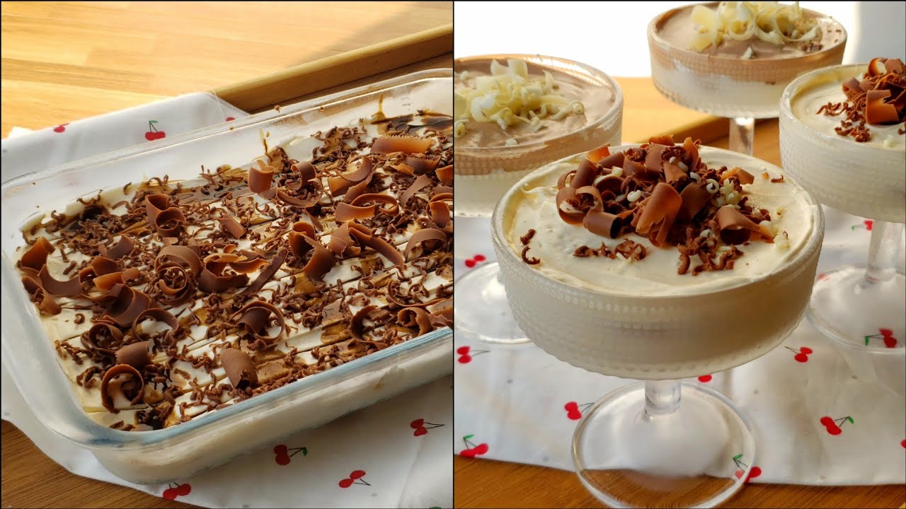 حلى البسكويت ألذ حلى بارد بمكونات بسيطه وإضافات مميزه  بدون فرن ف 10دقائق فقط 🤤#حلي_سريع 