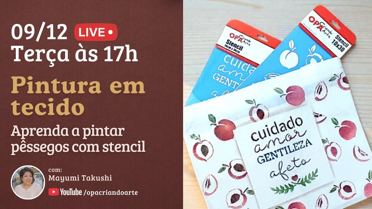 Stencil de Pêssego no Tecido: Técnica Fácil para Iniciantes