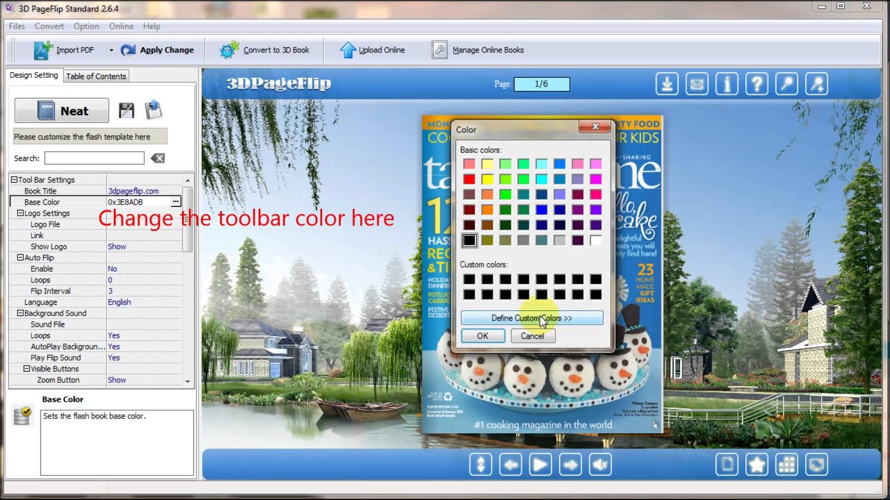 How to make a theme with 3D page flip standard
