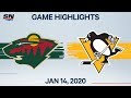 NHL Highlights | Wild vs Penguins – Jan. 14, 2020