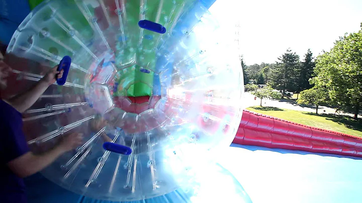Cassandra Price takes a ride in a Hampster ball fo...