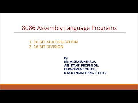 8086 ALP|16 Bit Multiplication|16 Bit Division#8086programs - YouTube
