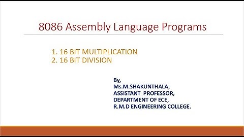 8086 ALP|16 Bit Multiplication|16 Bit Division#8086programs