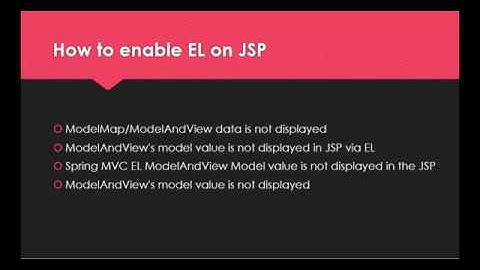 How to enable EL on jsp | ModelAndView