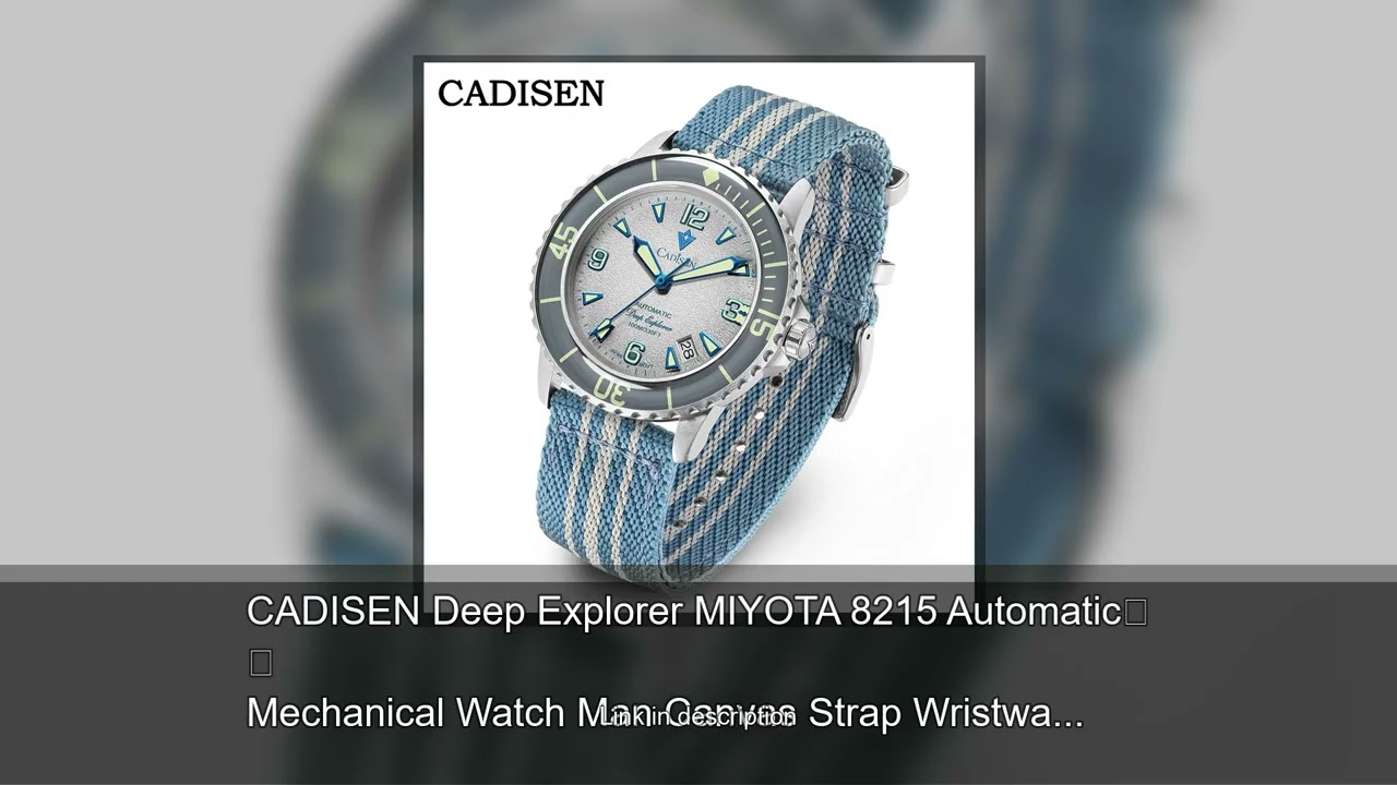 CADISEN Deep Explorer MIYOTA 8215 Automatic Mechanical Watch Man Canvas Strap Wristwatch Luxury