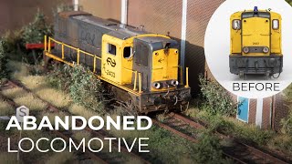Abandoned locomotive and details for the diorama  Abandoned Rail Yard #4